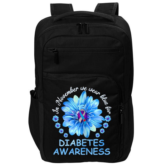 In November We Wear Blue Sunflower Diabetes Awareness Month Impact Tech Backpack