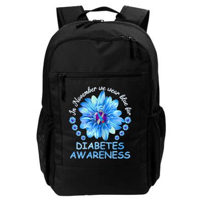 In November We Wear Blue Sunflower Diabetes Awareness Month Daily Commute Backpack