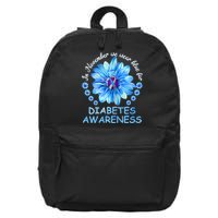 In November We Wear Blue Sunflower Diabetes Awareness Month 16 in Basic Backpack