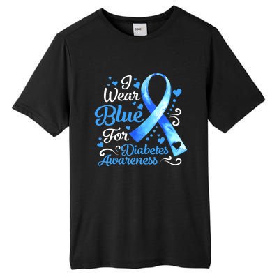 In November We Wear Blue Ribbon Diabetes Awareness Month Tall Fusion ChromaSoft Performance T-Shirt