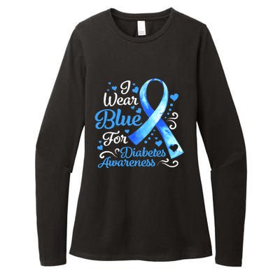 In November We Wear Blue Ribbon Diabetes Awareness Month Womens CVC Long Sleeve Shirt