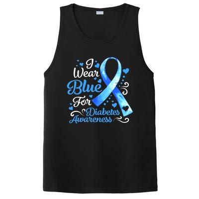 In November We Wear Blue Ribbon Diabetes Awareness Month PosiCharge Competitor Tank