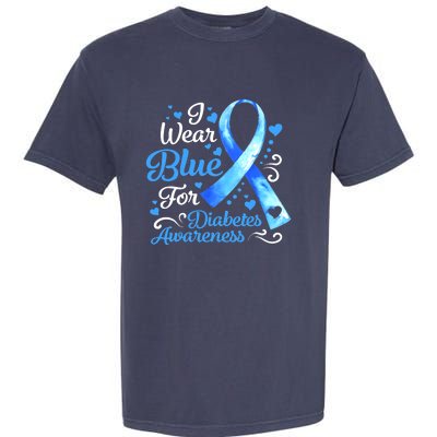 In November We Wear Blue Ribbon Diabetes Awareness Month Garment-Dyed Heavyweight T-Shirt