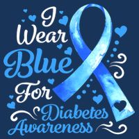 In November We Wear Blue Ribbon Diabetes Awareness Month Cooling Performance Crew T-Shirt