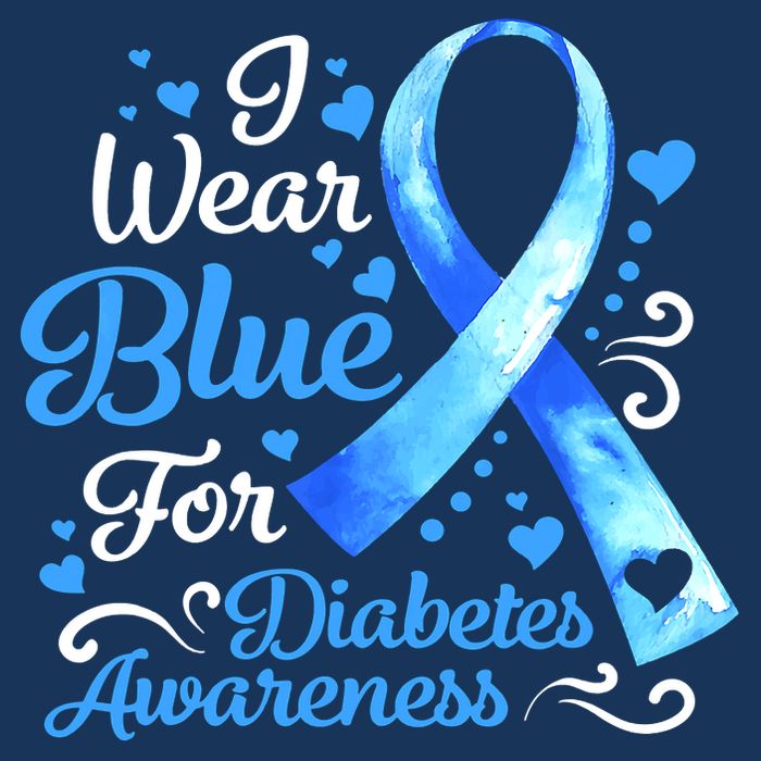 In November We Wear Blue Ribbon Diabetes Awareness Month Cooling Performance Crew T-Shirt