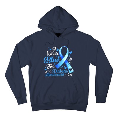 In November We Wear Blue Ribbon Diabetes Awareness Month Hoodie