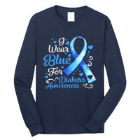 In November We Wear Blue Ribbon Diabetes Awareness Month Long Sleeve Shirt