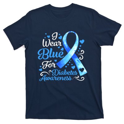 In November We Wear Blue Ribbon Diabetes Awareness Month T-Shirt