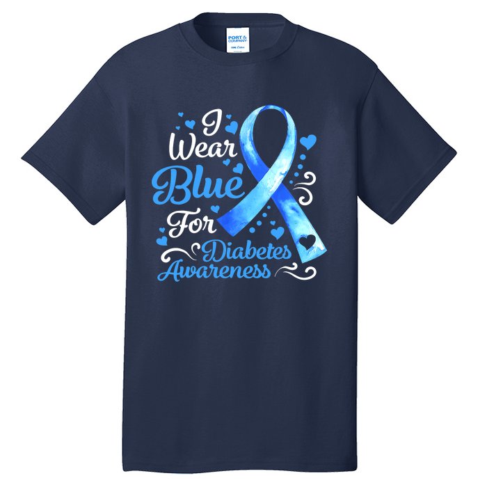 In November We Wear Blue Ribbon Diabetes Awareness Month Tall T-Shirt