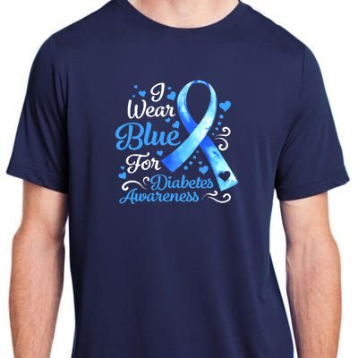 In November We Wear Blue Ribbon Diabetes Awareness Month Adult ChromaSoft Performance T-Shirt