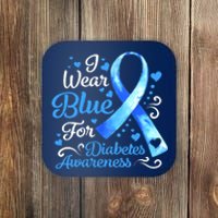 In November We Wear Blue Ribbon Diabetes Awareness Month Coaster