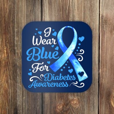 In November We Wear Blue Ribbon Diabetes Awareness Month Coaster