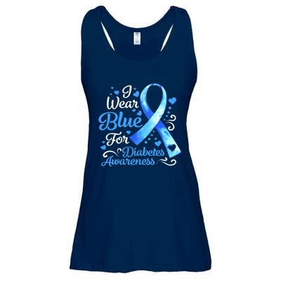 In November We Wear Blue Ribbon Diabetes Awareness Month Ladies Essential Flowy Tank