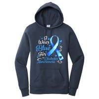 In November We Wear Blue Ribbon Diabetes Awareness Month Women's Pullover Hoodie