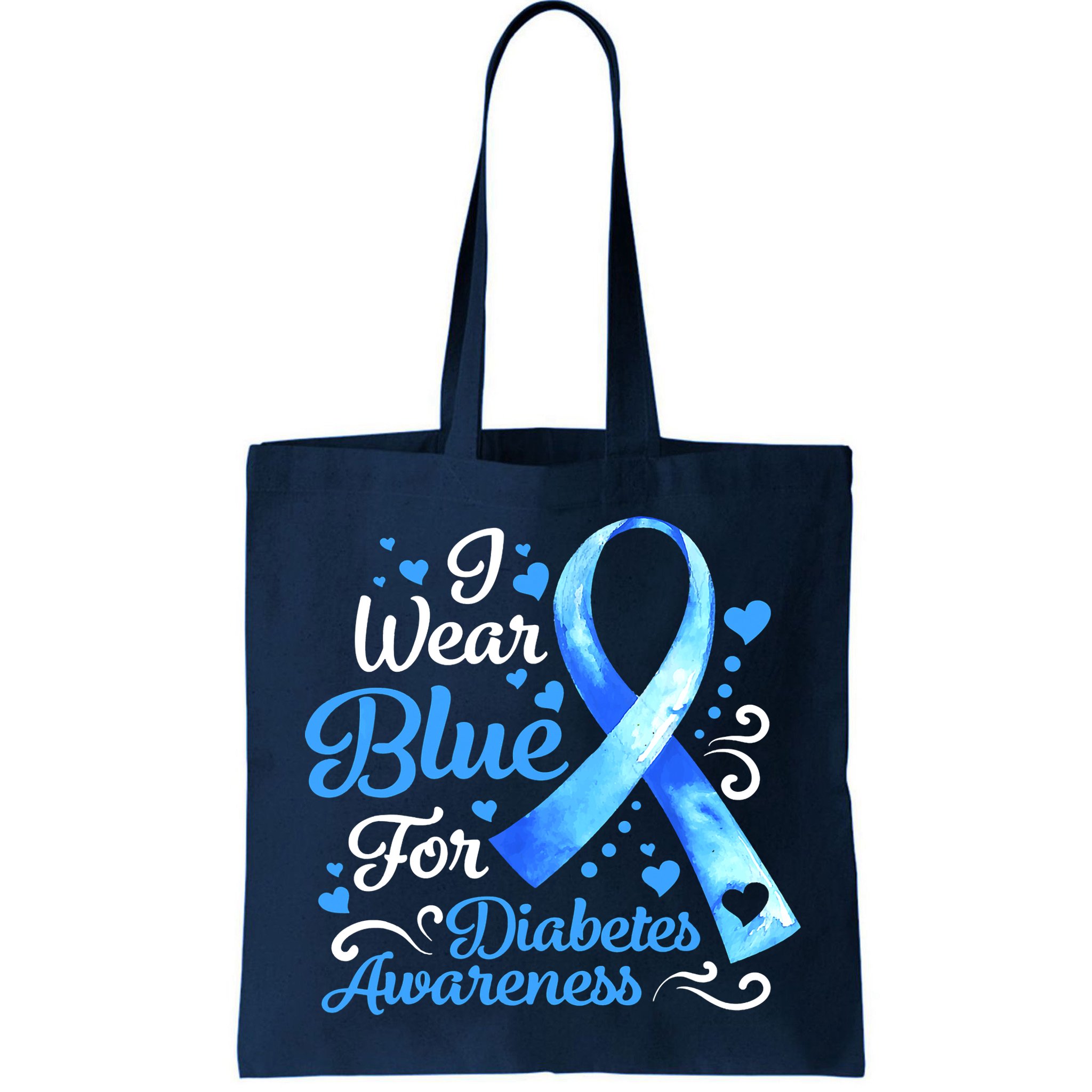 In November We Wear Blue Ribbon Diabetes Awareness Month Bag