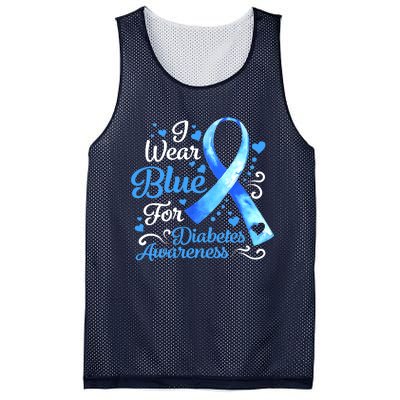 In November We Wear Blue Ribbon Diabetes Awareness Month Mesh Reversible Basketball Jersey Tank