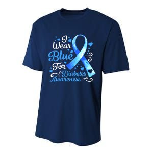 In November We Wear Blue Ribbon Diabetes Awareness Month Performance Sprint T-Shirt