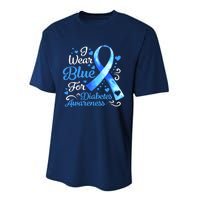 In November We Wear Blue Ribbon Diabetes Awareness Month Performance Sprint T-Shirt