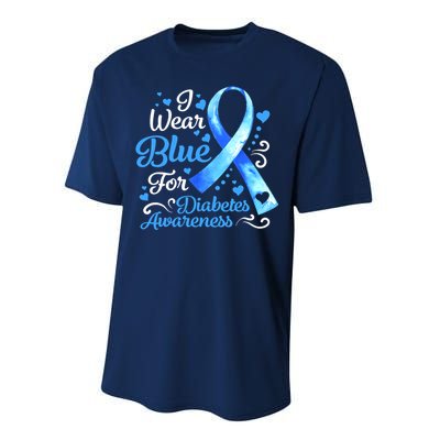 In November We Wear Blue Ribbon Diabetes Awareness Month Performance Sprint T-Shirt