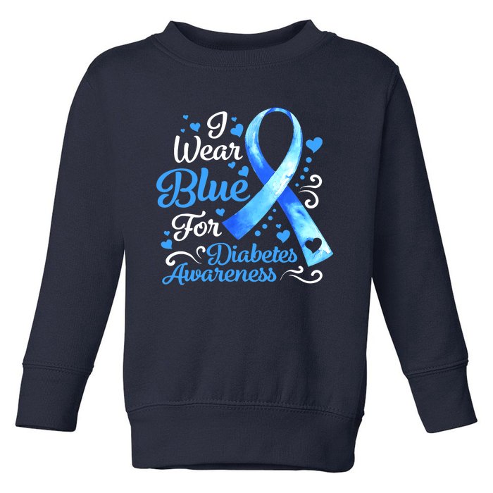 In November We Wear Blue Ribbon Diabetes Awareness Month Toddler Sweatshirt