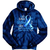 In November We Wear Blue Ribbon Diabetes Awareness Month Tie Dye Hoodie