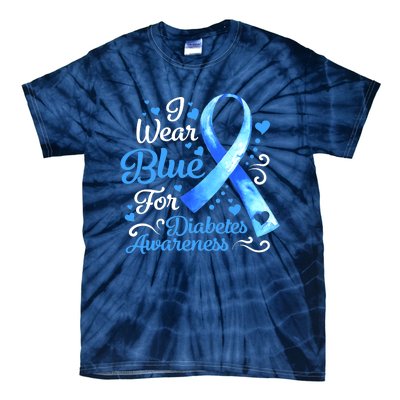 In November We Wear Blue Ribbon Diabetes Awareness Month Tie-Dye T-Shirt