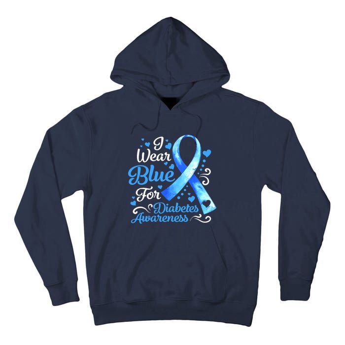 In November We Wear Blue Ribbon Diabetes Awareness Month Tall Hoodie