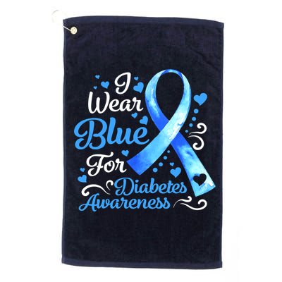 In November We Wear Blue Ribbon Diabetes Awareness Month Golf Towel