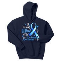 In November We Wear Blue Ribbon Diabetes Awareness Month Kids Hoodie