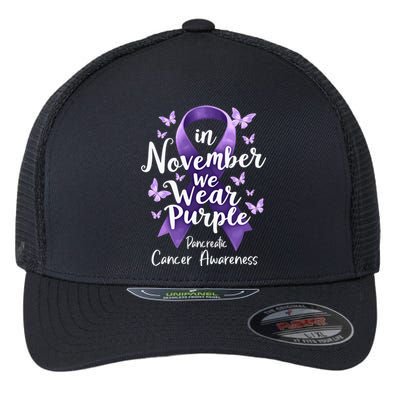 In November We Wear Purple Pancreatic Cancer Awareness Month Flexfit Unipanel Trucker Cap