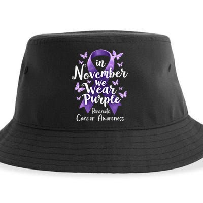 In November We Wear Purple Pancreatic Cancer Awareness Month Sustainable Bucket Hat