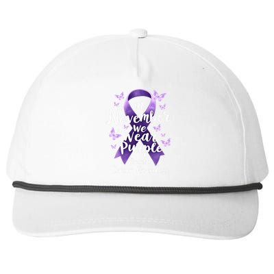 In November We Wear Purple Pancreatic Cancer Awareness Month Snapback Five-Panel Rope Hat