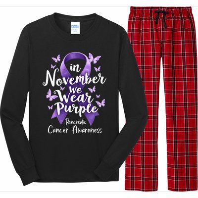 In November We Wear Purple Pancreatic Cancer Awareness Month Long Sleeve Pajama Set