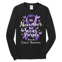 In November We Wear Purple Pancreatic Cancer Awareness Month Tall Long Sleeve T-Shirt