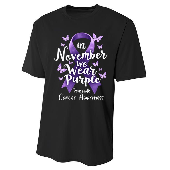 In November We Wear Purple Pancreatic Cancer Awareness Month Performance Sprint T-Shirt