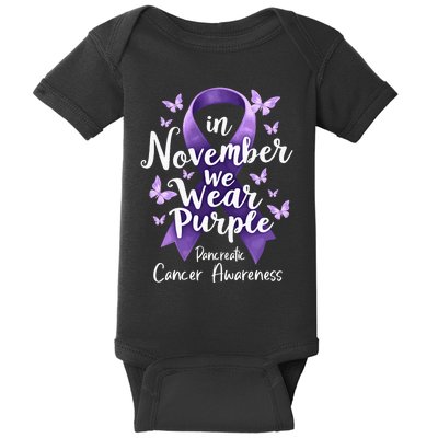 In November We Wear Purple Pancreatic Cancer Awareness Month Baby Bodysuit