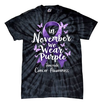 In November We Wear Purple Pancreatic Cancer Awareness Month Tie-Dye T-Shirt