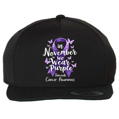 In November We Wear Purple Pancreatic Cancer Awareness Month Wool Snapback Cap