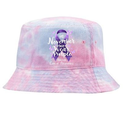 In November We Wear Purple Pancreatic Cancer Awareness Month Tie-Dyed Bucket Hat