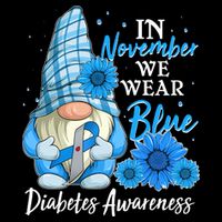 In November We Wear Blue Diabetes Awareness Blue Gnome Wool Snapback Cap