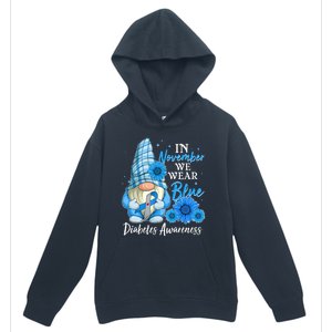 In November We Wear Blue Diabetes Awareness Blue Gnome Urban Pullover Hoodie