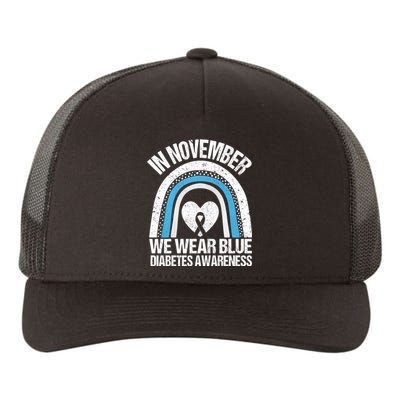 In November We Wear Blue Ribbon Diabetes Awareness Yupoong Adult 5-Panel Trucker Hat