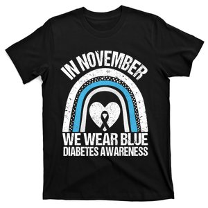 In November We Wear Blue Ribbon Diabetes Awareness T-Shirt