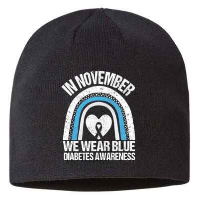 In November We Wear Blue Ribbon Diabetes Awareness Sustainable Beanie