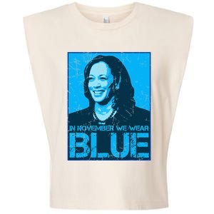 In November We Wear Blue Kamala Harris 2024 Garment-Dyed Women's Muscle Tee