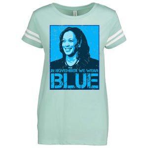 In November We Wear Blue Kamala Harris 2024 Enza Ladies Jersey Football T-Shirt