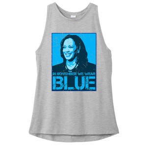 In November We Wear Blue Kamala Harris 2024 Ladies PosiCharge Tri-Blend Wicking Tank