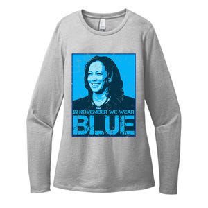 In November We Wear Blue Kamala Harris 2024 Womens CVC Long Sleeve Shirt