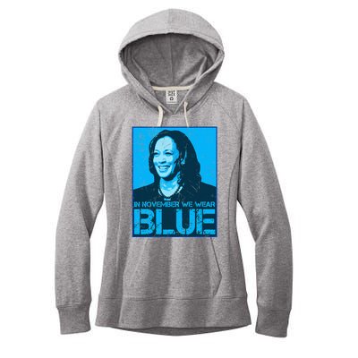 In November We Wear Blue Kamala Harris 2024 Women's Fleece Hoodie