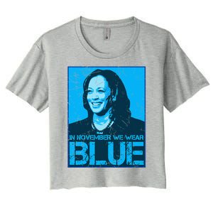 In November We Wear Blue Kamala Harris 2024 Women's Crop Top Tee